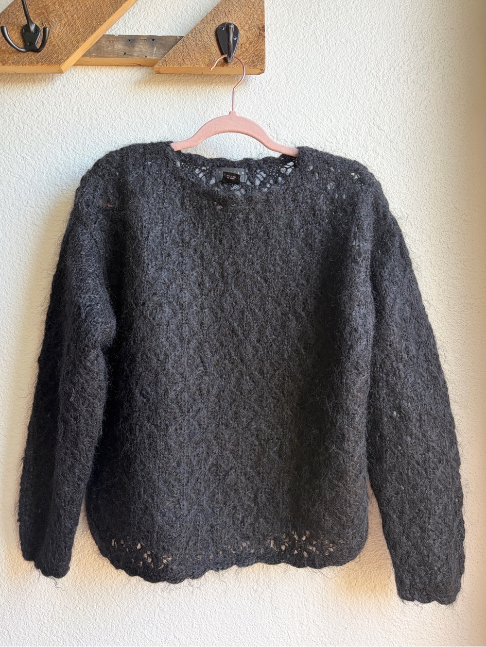 Vintage 90s The Limited Black Woven Mohair Sweater Medium